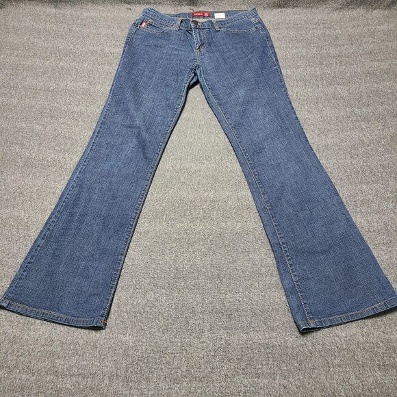 Encore Jeans Womens 11 Blue Flare Bootcut Denim Stretch Made USA Style 1282 Y2K - Picture 1 of 10